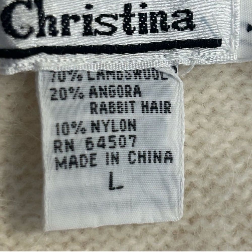Vintage Christina Women’s Lambswool Angora Beaded Sweater Skirt Set Large - Picture 9 of 9